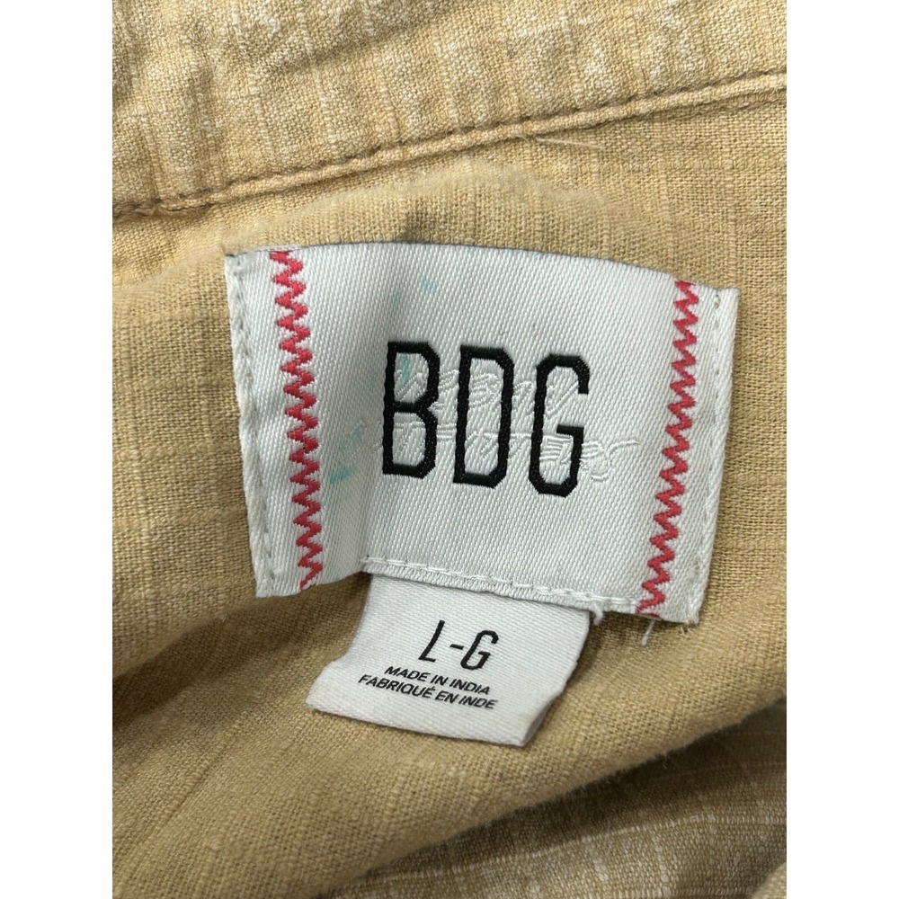 BDG Jumpsuit Womens Large Tan Cotton Utility Zip Front Short Sleeve Gorpcore - Picture 7 of 9